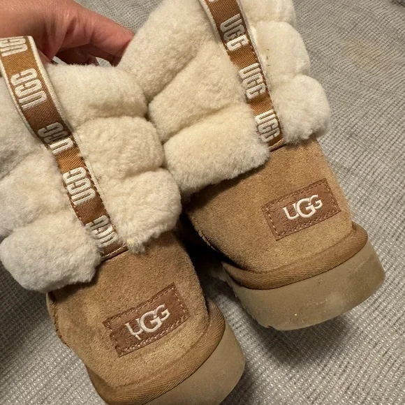 UGG Tan and Cream Sheepskin Boots - Picture 2 of 9